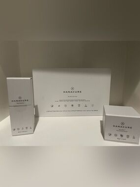 NIB Hanacure All-In-One Facial Kit Nano Emulsion Microphol Cleanser 3-Piece Set